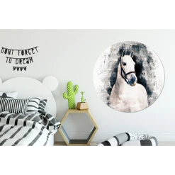 MuchoWow Tableau Imprimé Rond Cheval - Bride - Papier Impression Sur Aluminium... -Dekliktableau Magasin tableau imprime rond cheval bride papier impression sur aluminium en rond 140x140 cm tableau decoration murale salon 12479312 33306968 1140x1140