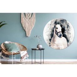 MuchoWow Tableau Imprimé Rond Cheval - Bride - Papier Impression Sur Aluminium... -Dekliktableau Magasin tableau imprime rond cheval bride papier impression sur aluminium en rond 140x140 cm tableau decoration murale salon 12479312 33306972 1140x1140