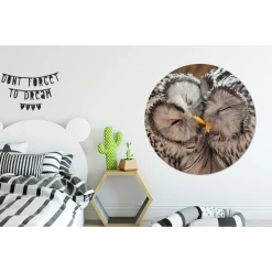 MuchoWow Tableau Imprimé Rond Hiboux - Oiseaux - Becs - Famille Impression Sur... -Dekliktableau Magasin tableau imprime rond hiboux oiseaux becs famille impression sur aluminium en rond 120x120 cm tableau decoration murale salon 12439432 33185046 1140x1140