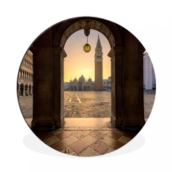 MuchoWow Tableau Imprimé Rond Italie - Place - San Marco Impression Sur Alumin...