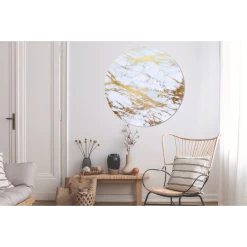 MuchoWow Tableau Imprimé Rond Marbre - Or - Blanc - Luxe Impression Sur Alumin... -Dekliktableau Magasin tableau imprime rond marbre or blanc luxe impression sur aluminium en rond 140x140 cm tableau decoration murale salon 12450768 33219624 1140x1140