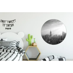 MuchoWow Tableau Imprimé Rond Neige à New York Noir Et Blanc Impression Sur A... -Dekliktableau Magasin tableau imprime rond neige a new york noir et blanc impression sur aluminium en rond 90x90 cm tableau decoration murale salon 12461328 33251340 1140x1140