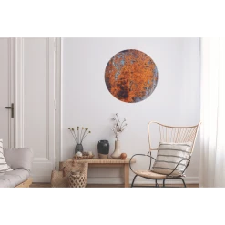 MuchoWow Tableau Imprimé Rond Rouille - Bleu - Noir Impression Sur Aluminium E... -Dekliktableau Magasin tableau imprime rond rouille bleu noir impression sur aluminium en rond 60x60 cm tableau decoration murale salon 12474280 33291206 1140x1140