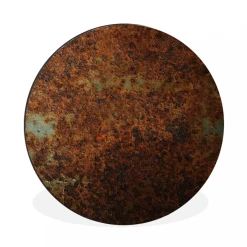 MuchoWow Tableau Imprimé Rond Rouille - Vintage - Acier Impression Sur Alumini...