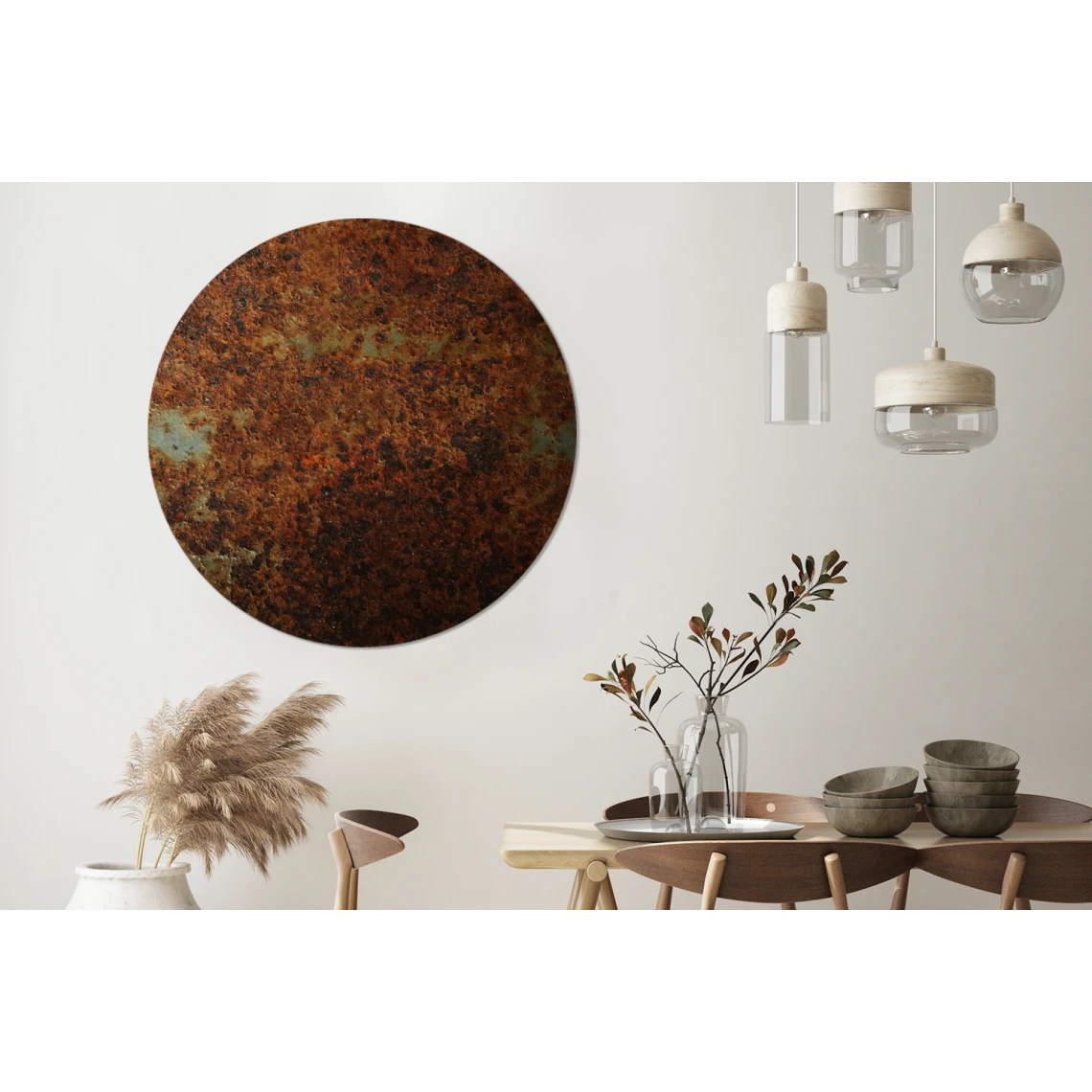 MuchoWow Tableau Imprimé Rond Rouille - Vintage - Acier Impression Sur Alumini... – Image 2