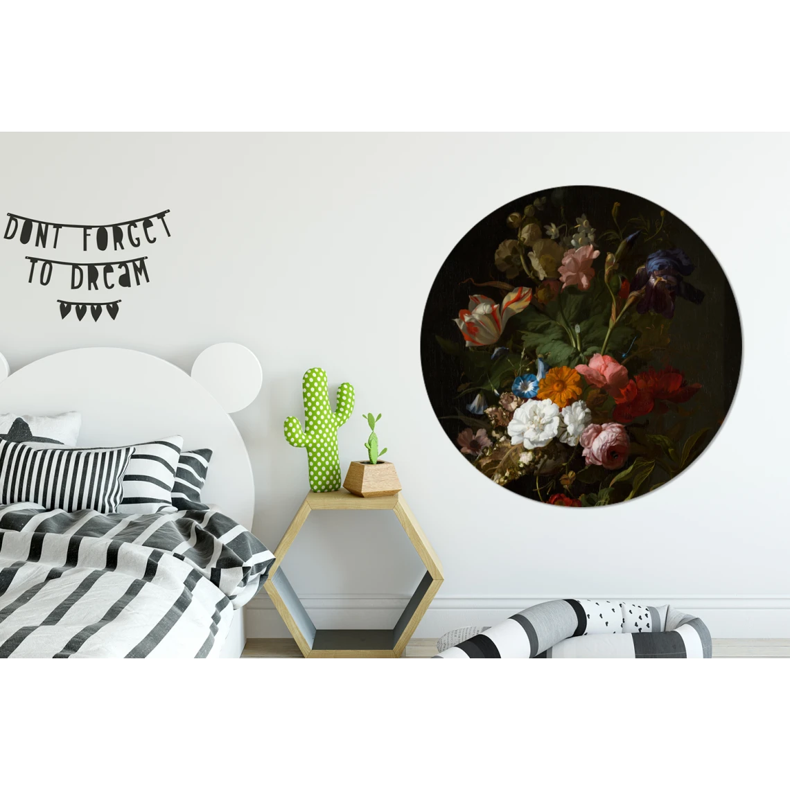 MuchoWow Tableau Imprimé Rond Vase Avec Des Fleurs - Peinture De Rachel Ruysch... 2 MuchoWow Tableau Imprimé Rond Vase Avec Des Fleurs - Peinture De Rachel Ruysch... – Image 2