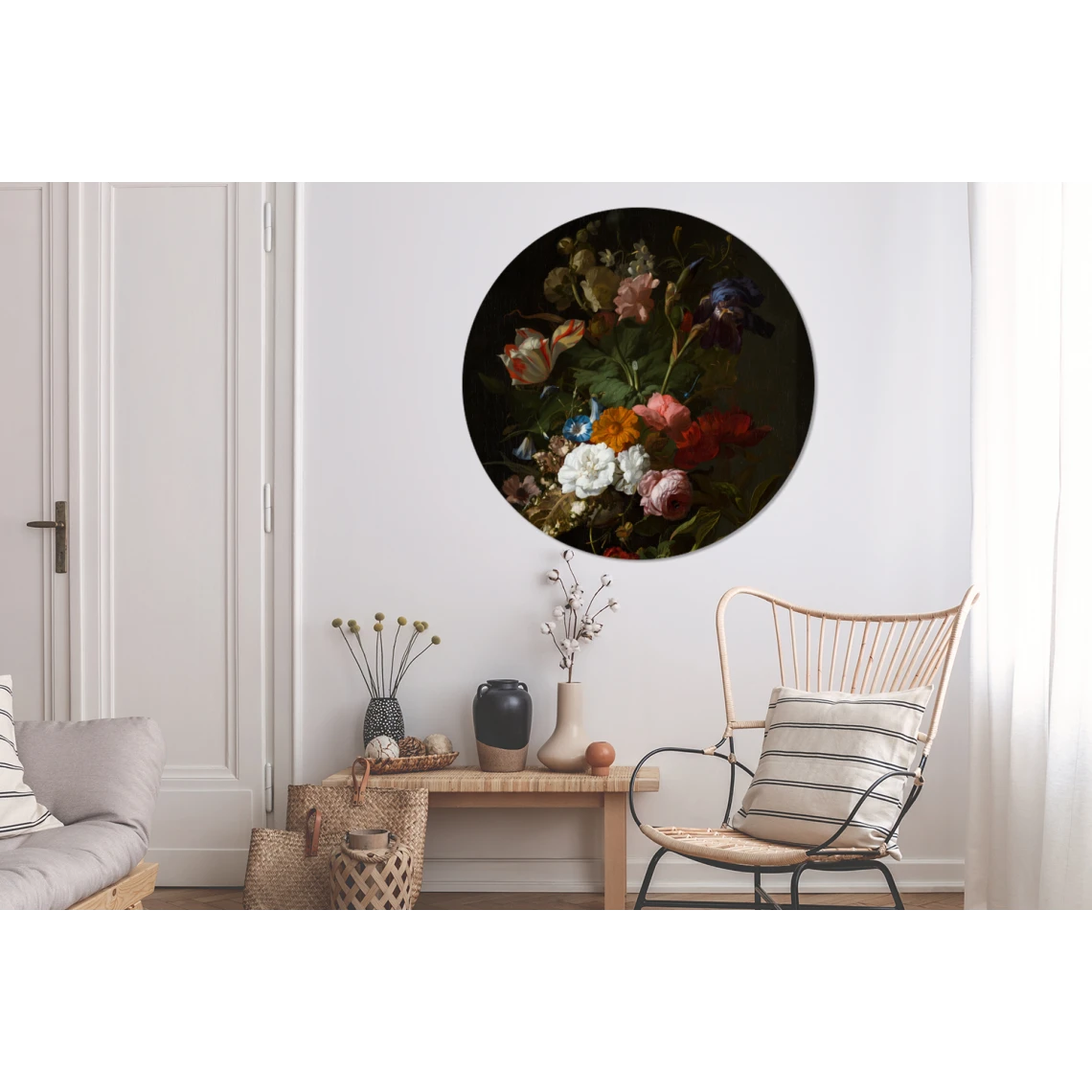 MuchoWow Tableau Imprimé Rond Vase Avec Des Fleurs - Peinture De Rachel Ruysch... 3 MuchoWow Tableau Imprimé Rond Vase Avec Des Fleurs - Peinture De Rachel Ruysch... – Image 3