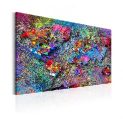 Artgeist Tableau - Map: Inspiration De Jackson Pollock 90x60
