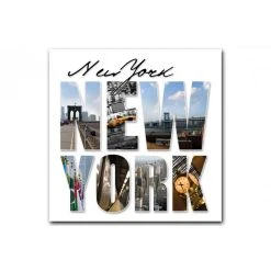 DECLIKTABLEAU Tableau New York Lettres Panorama 50X50 Cm