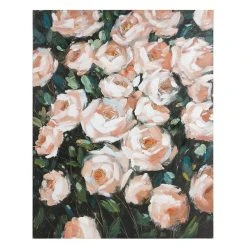Totalcadeau Tableau Peinture à L’huile Roses Bois De Pin (80 X 4 X 100 Cm) ...