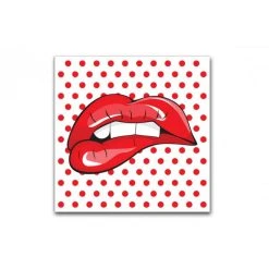 DECLIKTABLEAU Tableau Pop Art Bouche à Pois 80X80 Cm