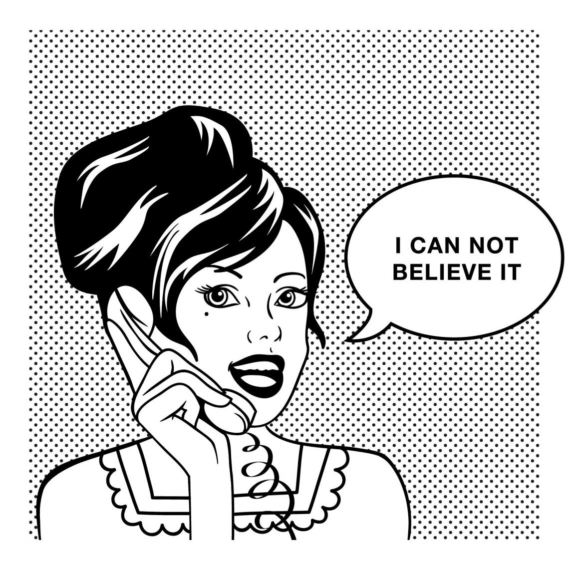 DECLIKTABLEAU Tableau Pop Art Femme Bulle I Can Not Believe It 80X80 3 DECLIKTABLEAU Tableau Pop Art Femme Bulle I Can Not Believe It 80X80 – Image 3