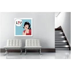 DECLIKTABLEAU Tableau Pop Art Femme Bulle Ponctuation 80X80
