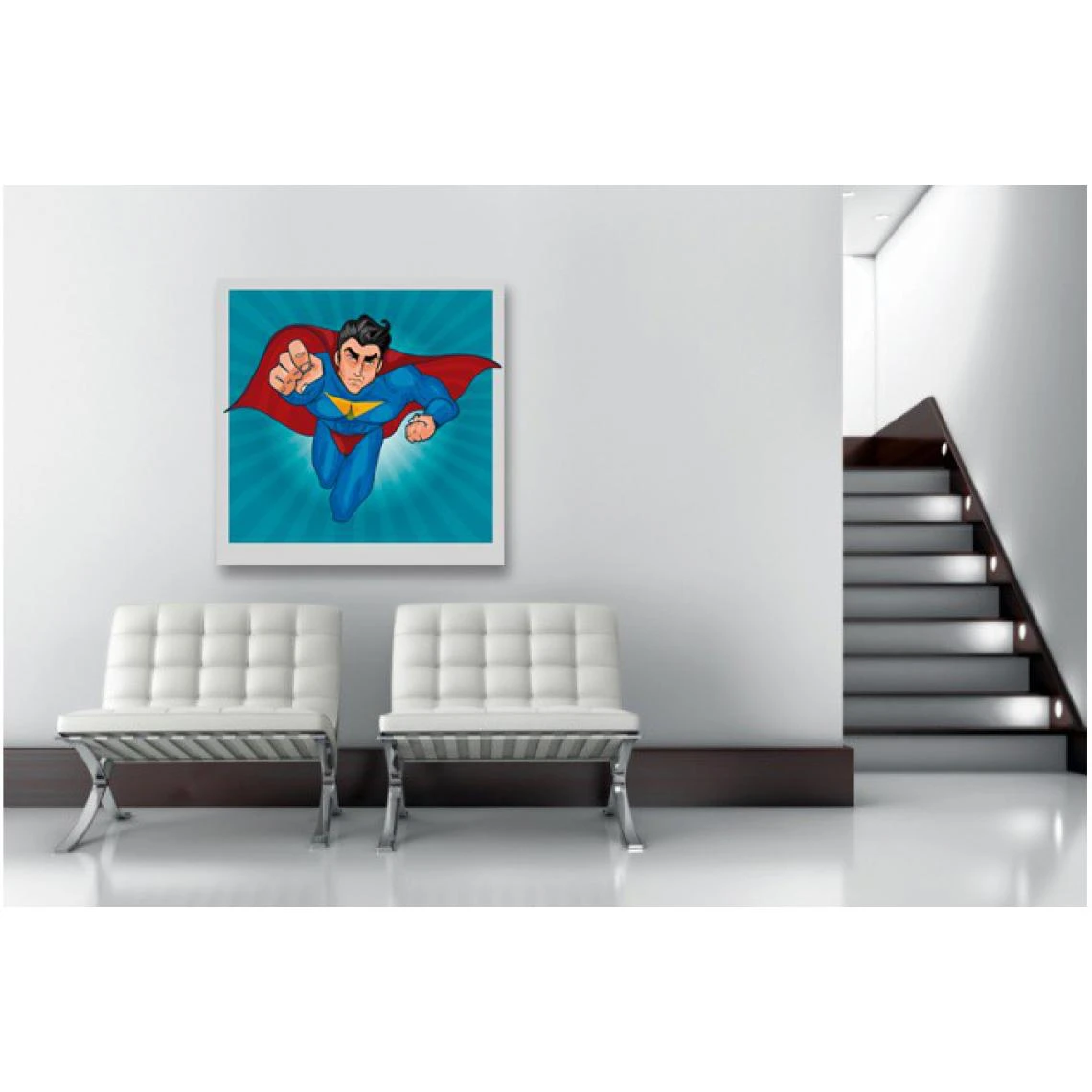 DECLIKTABLEAU Tableau Pop Art Heros Superman 60X60 2 DECLIKTABLEAU Tableau Pop Art Heros Superman 60X60 – Image 2