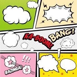 DECLIKTABLEAU Tableau Pop Art Multicolore Kaboom Bang 50X50