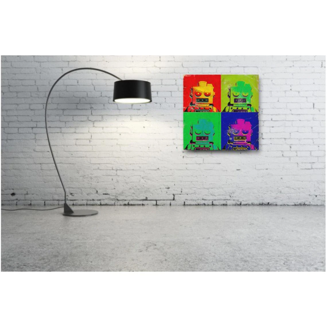 DECLIKTABLEAU Tableau Pop Art Multicolore Robot 50X50