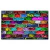 DECLIKTABLEAU Tableau Pop Art Mur De Briques Multicolore L.80 X H.55 Cm