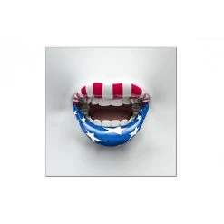 DECLIKTABLEAU Tableau Pop Bouche Américaine Ouverte 3D 60X60 Cm