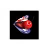 DECLIKTABLEAU Tableau Pop Bouche Anglaise Cerise Fond Noir 50X50 Cm
