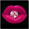 DECLIKTABLEAU Tableau Pop Bouche Diams Fushia 60x60cm