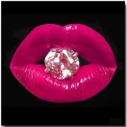 DECLIKTABLEAU Tableau Pop Bouche Diams Fushia 60x60cm