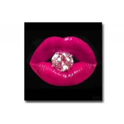 DECLIKTABLEAU Tableau Pop Bouche Diams Fushia 80X80Cm
