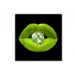 DECLIKTABLEAU Tableau Pop Bouche Diams Vert Anis 50X50 Cm
