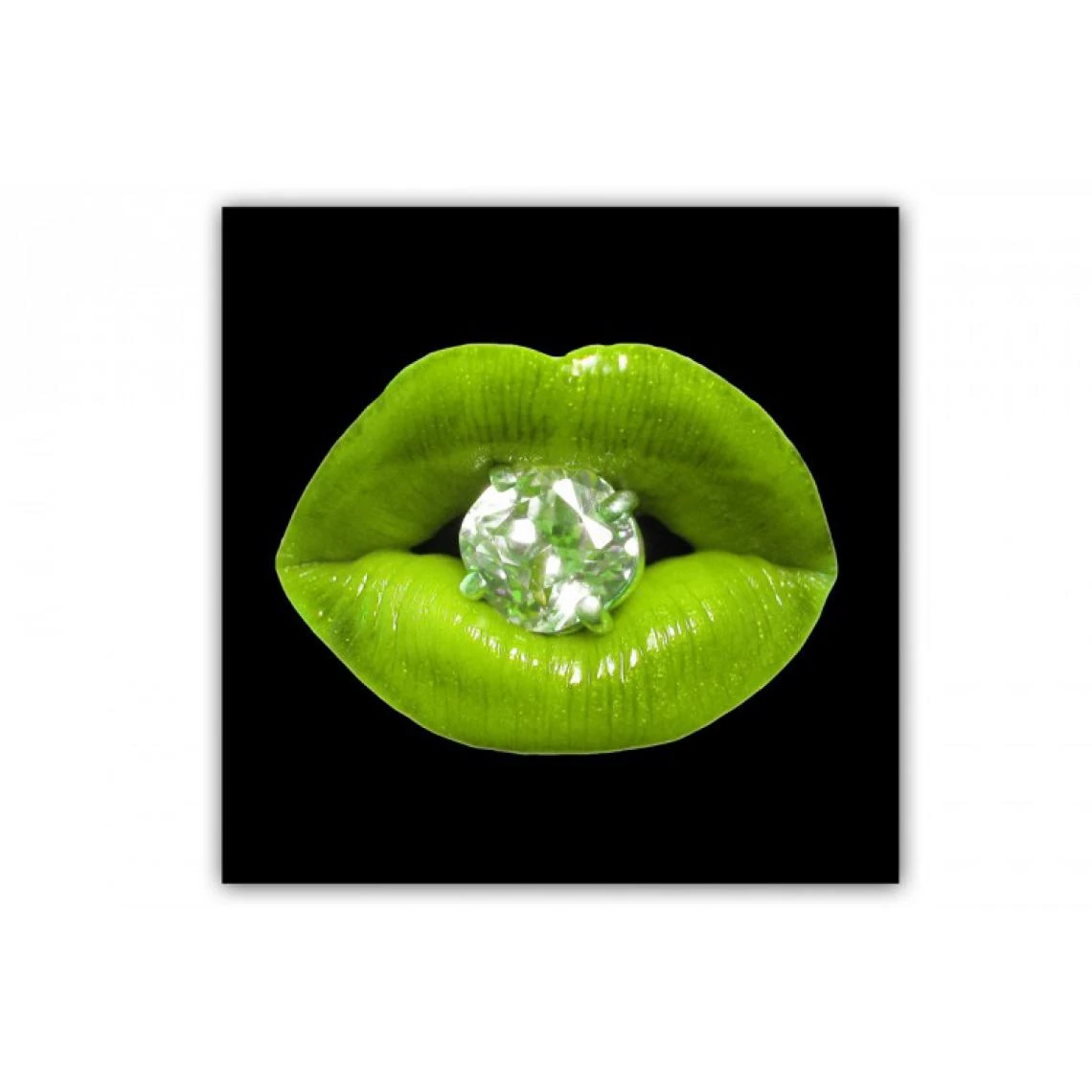 DECLIKTABLEAU Tableau Pop Bouche Diams Vert Anis 50X50 Cm 1 DECLIKTABLEAU Tableau Pop Bouche Diams Vert Anis 50X50 Cm