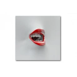 DECLIKTABLEAU Tableau Pop Bouche Ouverte 3D 80X80 Cm
