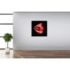 DECLIKTABLEAU Tableau Pop Bouche Rouge Cerise Fond Noir 80X80 Cm