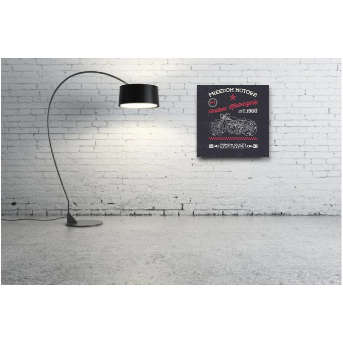 DECLIKTABLEAU Tableau Retro Freedom Motors 80X80 1 DECLIKTABLEAU Tableau Retro Freedom Motors 80X80