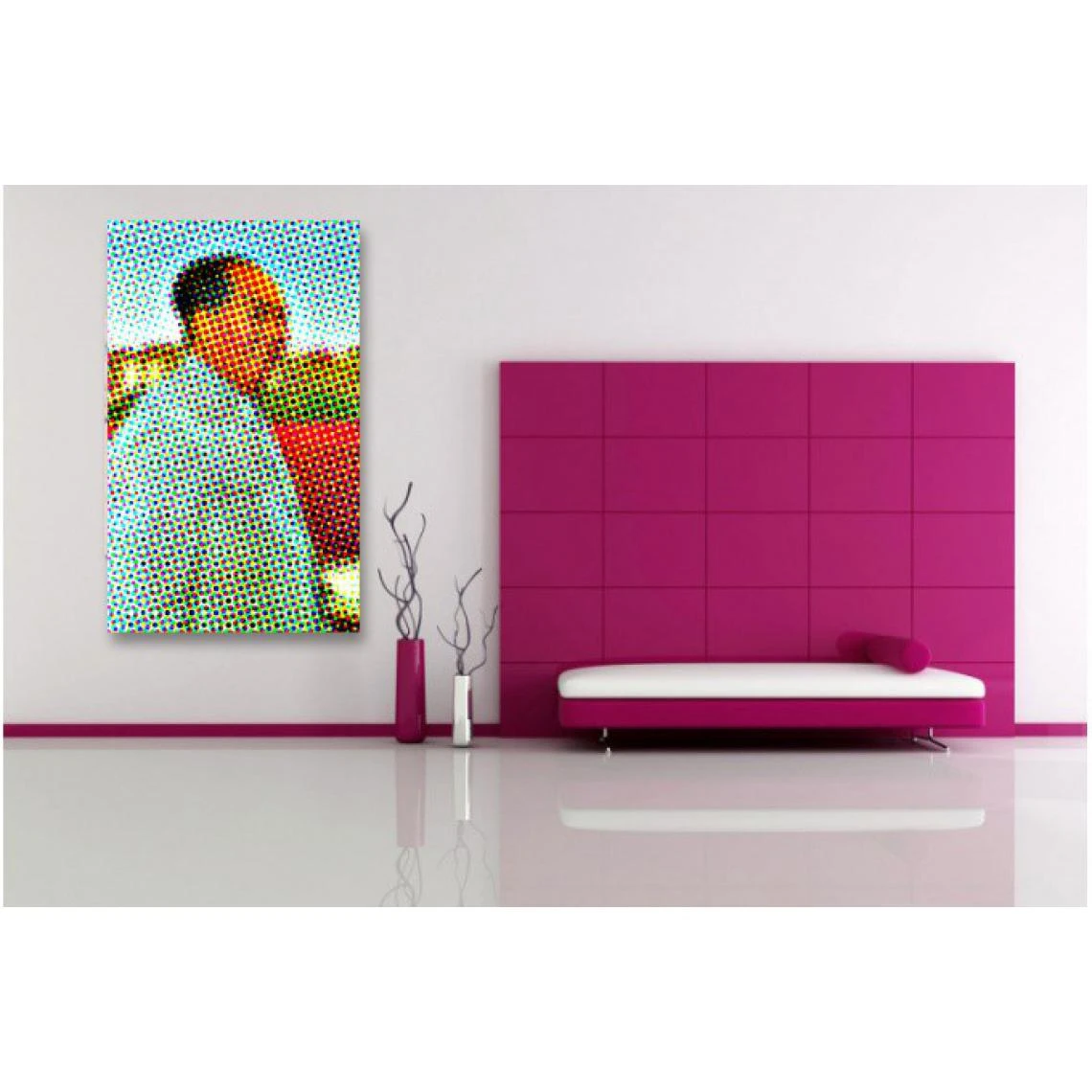 DECLIKTABLEAU Tableau Retro Multicolore Mao De Profil 80X80