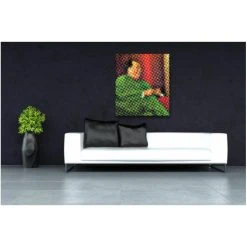 DECLIKTABLEAU Tableau Retro Multicolore Mao En Costume Vert 50X50
