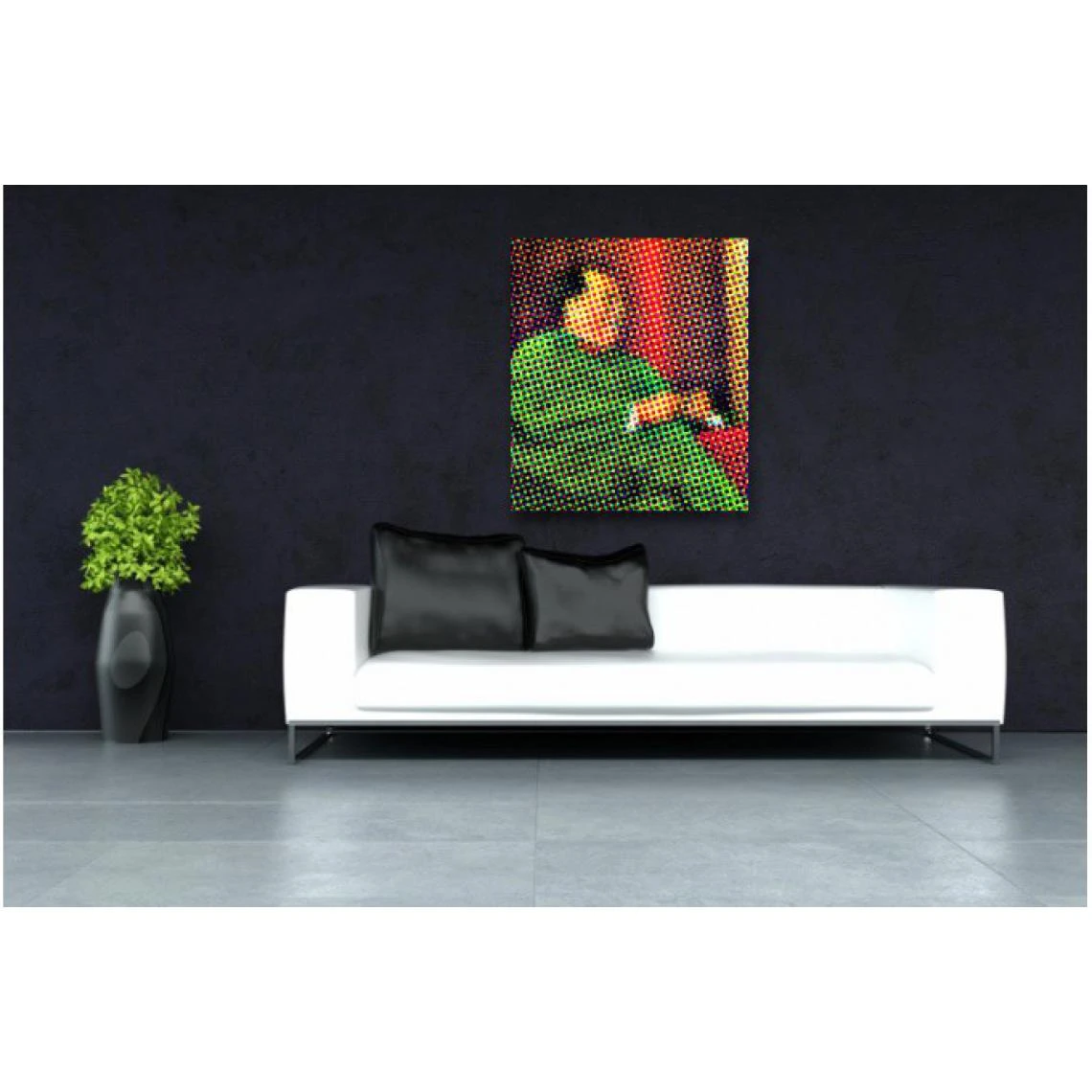 DECLIKTABLEAU Tableau Retro Multicolore Mao En Costume Vert 60X60