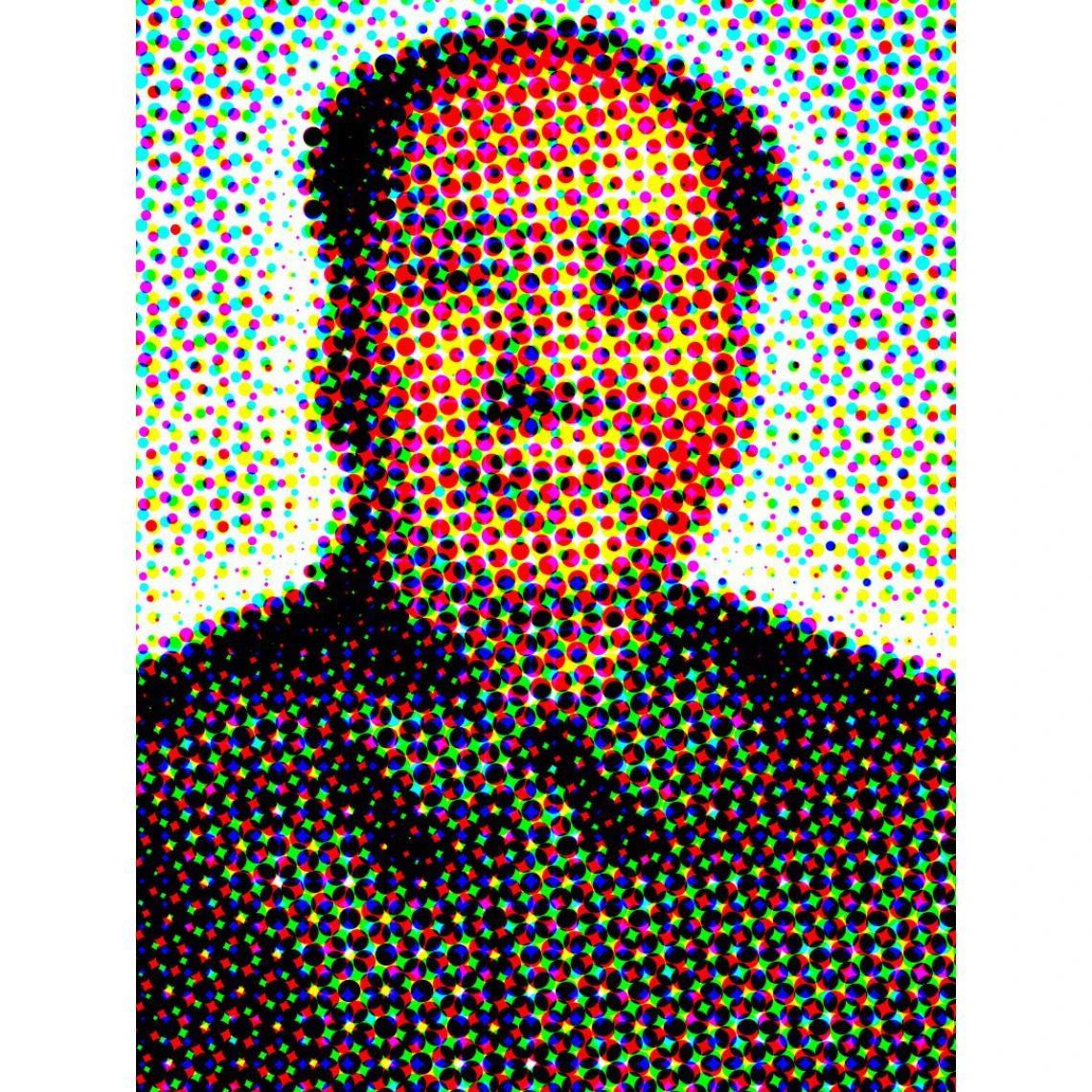 DECLIKTABLEAU Tableau Retro Multicolore Portrait Mao Etoiles 60X60 – Image 3