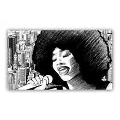 DECLIKTABLEAU Tableau Rock Chanteuse Afro L.80 X 40 Cm