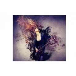 DECLIKTABLEAU Tableau Rock Femme Rockeuse 60X60 Cm