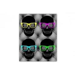 DECLIKTABLEAU Tableau Rock Pop Tête De Mort Quadri Couleur L.55 X H.80 Cm