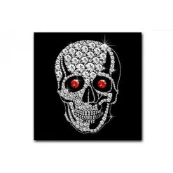 DECLIKTABLEAU Tableau Rock'N'Roll Tete De Mort Strass 50X50 Cm