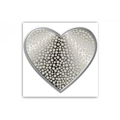 DECLIKTABLEAU Tableau Romantique Coeur Argenté Et Strass 80X80 Cm
