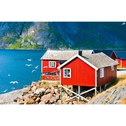 DECLIKTABLEAU Tableau Scandinave Noway Red Houses 80x55