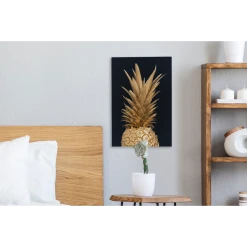 MuchoWow Tableau Sur Toile Ananas - Fruit - Or Decoration Murale 20x30 Cm -Dekliktableau Magasin tableau sur toile ananas fruit or decoration murale 20x30 cm 12464726 33261658 1140x1140