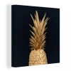 MuchoWow Tableau Sur Toile Ananas - Or - Peinture Decoration Murale 50x50 Cm