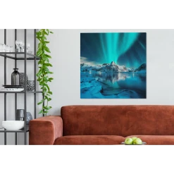 MuchoWow Tableau Sur Toile Aurores Boréales - Glace - Neige - Norvège Decorat... -Dekliktableau Magasin tableau sur toile aurores boreales glace neige norvege decoration murale 120x90 cm 12460752 33249546 1140x1140