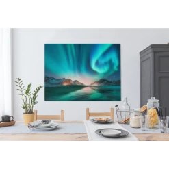 MuchoWow Tableau Sur Toile Aurores Boréales - Neige - Réflexion - Norvège De... -Dekliktableau Magasin tableau sur toile aurores boreales neige reflexion norvege decoration murale 120x90 cm 12460488 33248806 1140x1140
