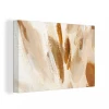 MuchoWow Tableau Sur Toile Blanc - Marron - Abstrait Decoration Murale 140x90 C...