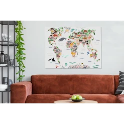 MuchoWow Tableau Sur Toile Carte Du Monde - Enfants - Animaux Decoration Murale... -Dekliktableau Magasin tableau sur toile carte du monde enfants animaux decoration murale 120x90 cm 12445326 33203032 1140x1140