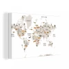 MuchoWow Tableau Sur Toile Carte Du Monde Enfants - Dinosaures - Chambre D'enfa...