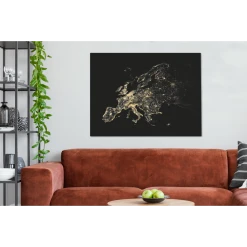 MuchoWow Tableau Sur Toile Carte - Europe - Noir - Or Decoration Murale 120x90 ... -Dekliktableau Magasin tableau sur toile carte europe noir or decoration murale 120x90 cm 12457900 33240920 1140x1140