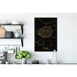 MuchoWow Tableau Sur Toile Carte - Paris - Or - Noir Decoration Murale 60x90 Cm -Dekliktableau Magasin tableau sur toile carte paris or noir decoration murale 60x90 cm 12466494 33267004 1140x1140